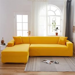 1/2 pieces Set Geometric Couch Elastic for Living Room Pets Corner L Shaped Chaise Longue Sofa Cover 201222