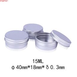 15ml Aluminium Balm Tins pot Jar 15g comestic containers with screw thread Lip Gloss Candle Packaging LX5215good quantity