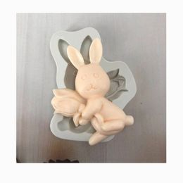Easter Bunny Silicone Fondant Mould DIY Clay Gypsum Wax Mould Baking Utensil W3