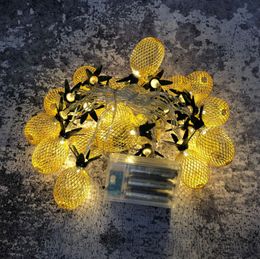 The latest USB 3m20 light LED battery box wrought iron pineapple pineapple string lights Christmas garden party decoration lights