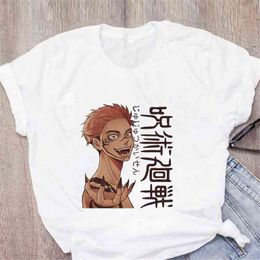 Anime Cartoon Gojo Satoru Tshirt Women Jujutsu Kaisen Manga Shirt New Fashion Tee Tops Summer Loose Female Clothes Dropship G220310