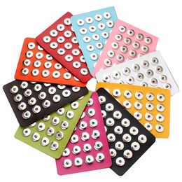 PU Leather 18MM 12MM Snap Button Display For 24pcs snaps Storage Jewelry Soft Displays Holder