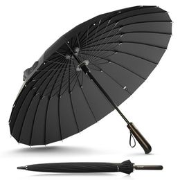 Creative Handle 24k Strong Windproof High Quality Business Umbrella Rain Women Long Golf Fibreglass Family Men Umbrella Paraguas 201104