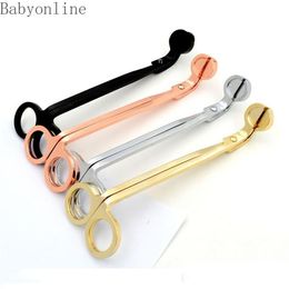 oil lamps wicks Australia - In Stock!! Stainless Steel Snuffers Candle Wick Trimmer Rose Gold Candle Scissors Cutter Candle Wick Trimmer Oil Lamp Trim scissor Cutter FY4380