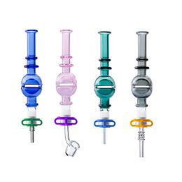 Love_e_cig NC066 Hookah Smoking Pipes 10mm Titanium Ceramic Nail Wax Rig Quartz Banger Nails Clip Big Chamber Colourful Glass Bong