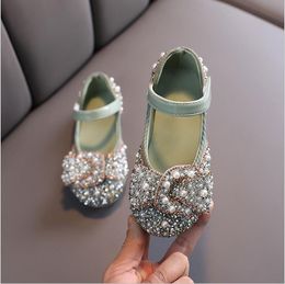 Kids Leather Shoes Sweet Princess Party Girls Baby Flower Shoes Children Pearl Student Dance Shoes 1 2 3 4 5 6 7 Years