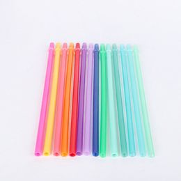 Reusable Coloured Plastic Drinking Straws Coffee Fruit Tea Milk Straw Party Kitchen Drinking Supplies Eco-friendly Drinkware BH5780 WLY