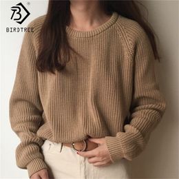 Korean Fashion Ladies Full Sleeve Women Knitting Sweater Solid O-Neck Pullover And Jumper Loose Sweater Hot Sale S80209Q 201023