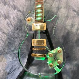 New Electric Guitar Transparent LED Light,6-String Electronic Instrument,Quality Assurance,Sound Correction