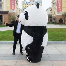 Mascot CostumesAir Inflatable Panda Mascot Costume Polar Bear 2.6M 3m Tall Fursuit Short Plush Customise for Adult Suitable for 1.9m Height