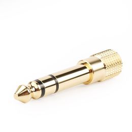aux cable converter Canada - 6.5MM Male to 3.5MM Female Jack Plug Audio Headset Microphone Recording Adapter 6.5 3.5 Converter Aux Cable Gold Plated