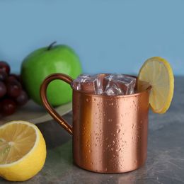 Pure Copper Mug Handle European American Style Moscow Mule Cocktail Glass Pure Copper Cup Restaurant Bar Cold Drink Cup h3 Y200106