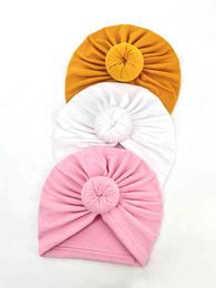 3pcs Baby Solid Ruched Hat SHE