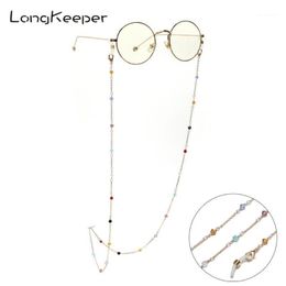 LongKeeper Crystal Beads Glasses Chain for Women Fashion Lanyard Gold Metal Sunglassses Chains Strap Mask Cord Eyeglass Holder1