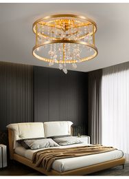 Copper modern chadelier 2021 new living room bedroom crystal led chandeliers for bedroom hanging lamp fixtures