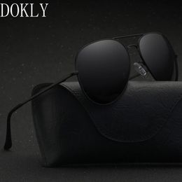 Dokly brand HD Polarised black lens sunglasses Men Oculos Driving Luxury Design no bag