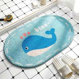 Oval Animals Welcome Entrance Doormats Carpets Rugs For Home Bath Living Room Floor Stair Kitchen Hallway Non-Slip Rainbow Gamer 220301