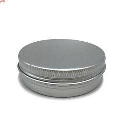 30ml Sliver Face Cream Jars Screw Thread Lid High Quality Aluminium Pots Refillable Round Tin Cans Box Makeup Tool 50pcs/lotqualtity