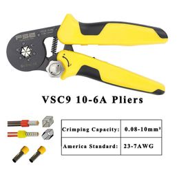 Crimping pliers tools VSC9 10-6A 0.08-10mm2 23-7AWG for tube type needle type terminal manual adjustable tools Y200321