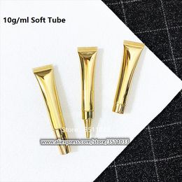 10ml Gold Cosmetic Foundation Package, DIY Empty Plastic Portable Travel Facial Cream Container 10g Hose Soft Hand Tube