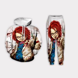 New Fashion Mens/Womens Chucky Funny 3D Print Casual Hoodie+Pants S56