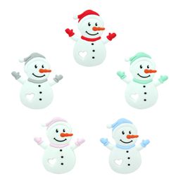 Silicone Snowman Teether Food Grade Silicone Teething Toys for Baby Toddlers Carton Christmas Snowman Chew Toys Xmas Gift