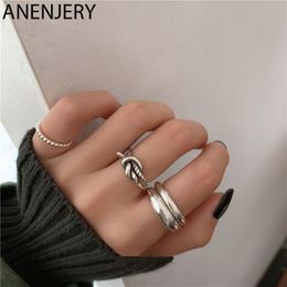 Minimalism Cross Knot Thai Silver Colour Rings Open Finger Ring For Women Men Jewellery Gifts S-R766