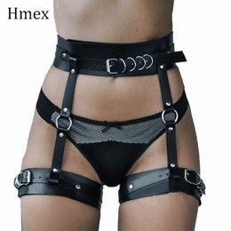 Sexy Harajuku Women Leather Harness Garter Belt Erotic Goth Lingerie Cage Suspender Bondage Cage Fetish Leg Stocking Belt1