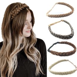 Braided Hair Headband Synthetic Hand Tied Hair Accessories Headwear for Women and Girls Two Strands Braiding Hair