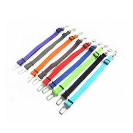 Seatbelt Harness Leash Nylon Dog Seat Belt Leashes Pet Dogs Car Belts Puppy Travel Clip Supplies 10 Colors Wholesale