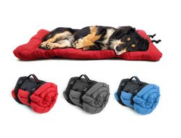 Outdoor portable waterproof folding up sofa dog mat rectangle dog bed red blue grey dog kennel