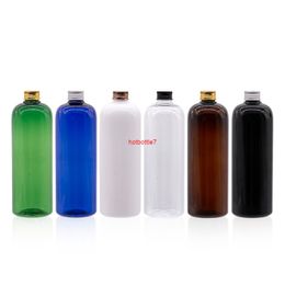 500ml Aluminium Screw Cap Bottles PET Material Of High Quality Plastic Cosmetic Containers With Gold Silver Bronze Black Lidshigh qualtity