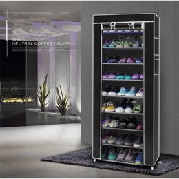 10 Layer 9 Grid Shoe Rack Shelf Storage Closet Organiser Cabinet Portable US Drop Shipping 201030