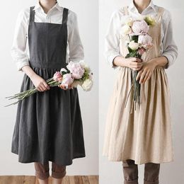 Aprons Nordic Simple Florist Apron Cotton Linen Gardening Coffee Shops Kitchen For Woman Cooking Baking Restaurant Vintage Apron1189s