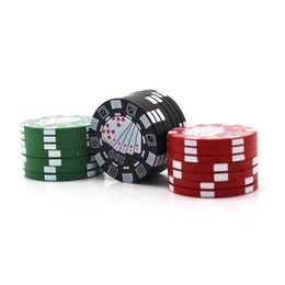 Smoking Grinders Poker Chip Herb Tobacco Grinder Small Spice Crusher 3 Parts Hand Muller Smoking Accessories 3 Colours DHL YG804