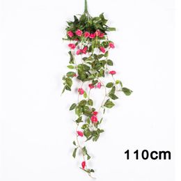 Decorative Flowers & Wreaths 23pcs Silk Flower Heads Artificial Rose Vine Decoration Pography Props 110cm1