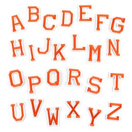 26PC orange A-Z English Alphabet Letter Embroidered Iron Sewing on Applique Patch Clothes Apparel Bags DIY Garment accessories