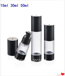 20PCS Black Clear Plastic Airless Bottle Lotion Pump Portable Cream Foundation Emulsion 15ML 30ML 50ML