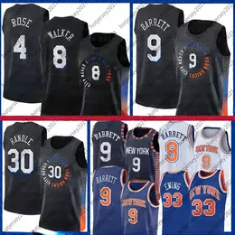 4 Derrick RJ 9 Barrett Rose Basketball Jerseys New Kemba 8 Walker York Julius 30 Randle Jersey Patrick 33 Ewing Mens Shirts S-XXL