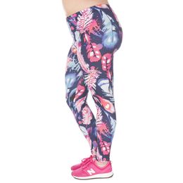 High Quality Large Size Leggings Feathers Colour Printed Leggins Plus Size Trousers Stretch Pants For Plump Wome LJ201006