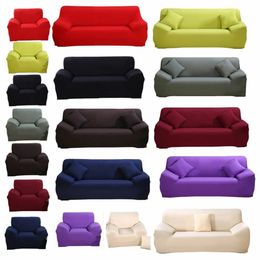 Solid Color Sofa Cover Stretch Fabric Sofa Slipcover Elastic Sectional Furniture Cover Protector Couch for 1/2/3/4-seater 201120