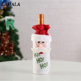 Christmas Decorations Santa Claus Red Wine Bottle Cover Flannelette Gift Bags Holders Dinner Table Decor Years Supplies1