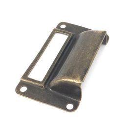 2022 new Bronze Tone Metal Cupboard Cabinet Door cup pull Handle Vintage Label Frame Drawer Box Case Cabinet Card Holders