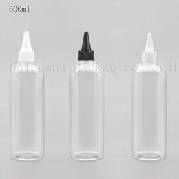 20pc 500ml empty clear cosmetic lotion plastic bottles with twist top cap,17 oz bottle,liquid packaging containers