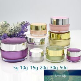 1PC Refillable Bottles Travel Face Cream Lotion Cosmetic Container Plastic Empty Makeup Jar Pot 5/10/15/20/30g Pink Purple White
