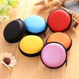 Mini Zipper Hard earphones Accessories Headphones Case PU Leather Earphone Storage Bag Protective USB Cable Portable Earbuds Pouch box SD Card Portable Coin Purse
