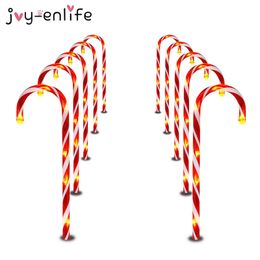 Christmas Candy Cane Pathway Lights Decorations Candy Cane Pathway Lights Outdoor Christmas Decorations Yard Candycane Lights LJ201128