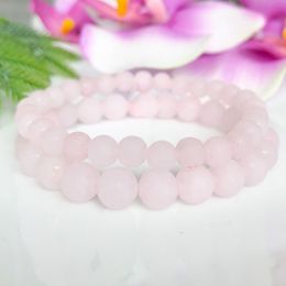 MG1060 Rose Quartz Bracelet Set for Women Healing Crystal Mala Bracelet High Quality Handamde Bracelet Yoga Wrist Stretch Jewelry