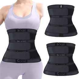 Women Fat Burning Waist Trainers Body Shaper Corset Neoprene Slimming Belt 3 Belt Waist Trainer Tummy Control Weight Loss Corset 201222