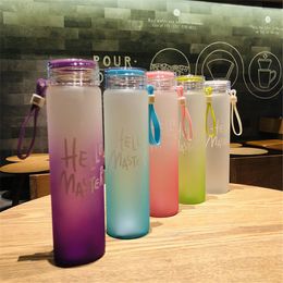 17oz Sublimation Gradient Colour Glass Creative Sequins Bottle Summer Drinkware with Acrylic lid and by Express